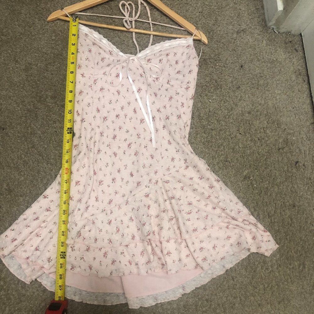 Pink Floral Mini Dress Femini Size L Bear Dance - Picture 8 of 13